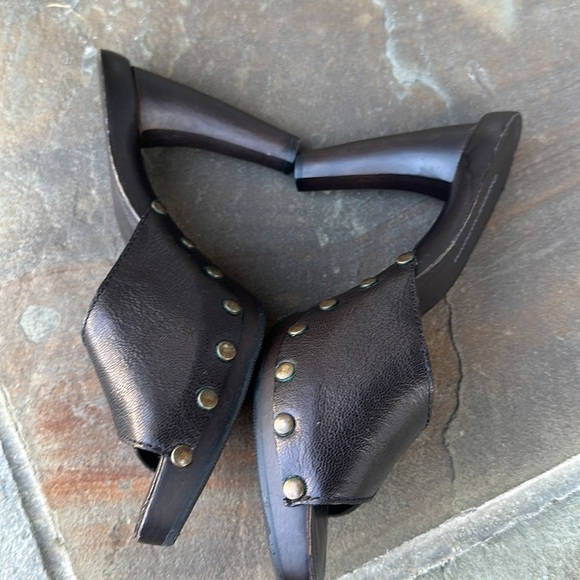 Costume National Brown platform Leather & Wood sandals 39 - Picture 4 of 10